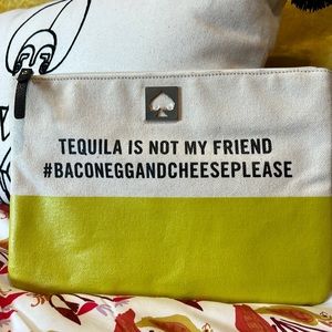 Kate Spade New York Tequila Is Not My Friend Idiom Pouch, VGUC